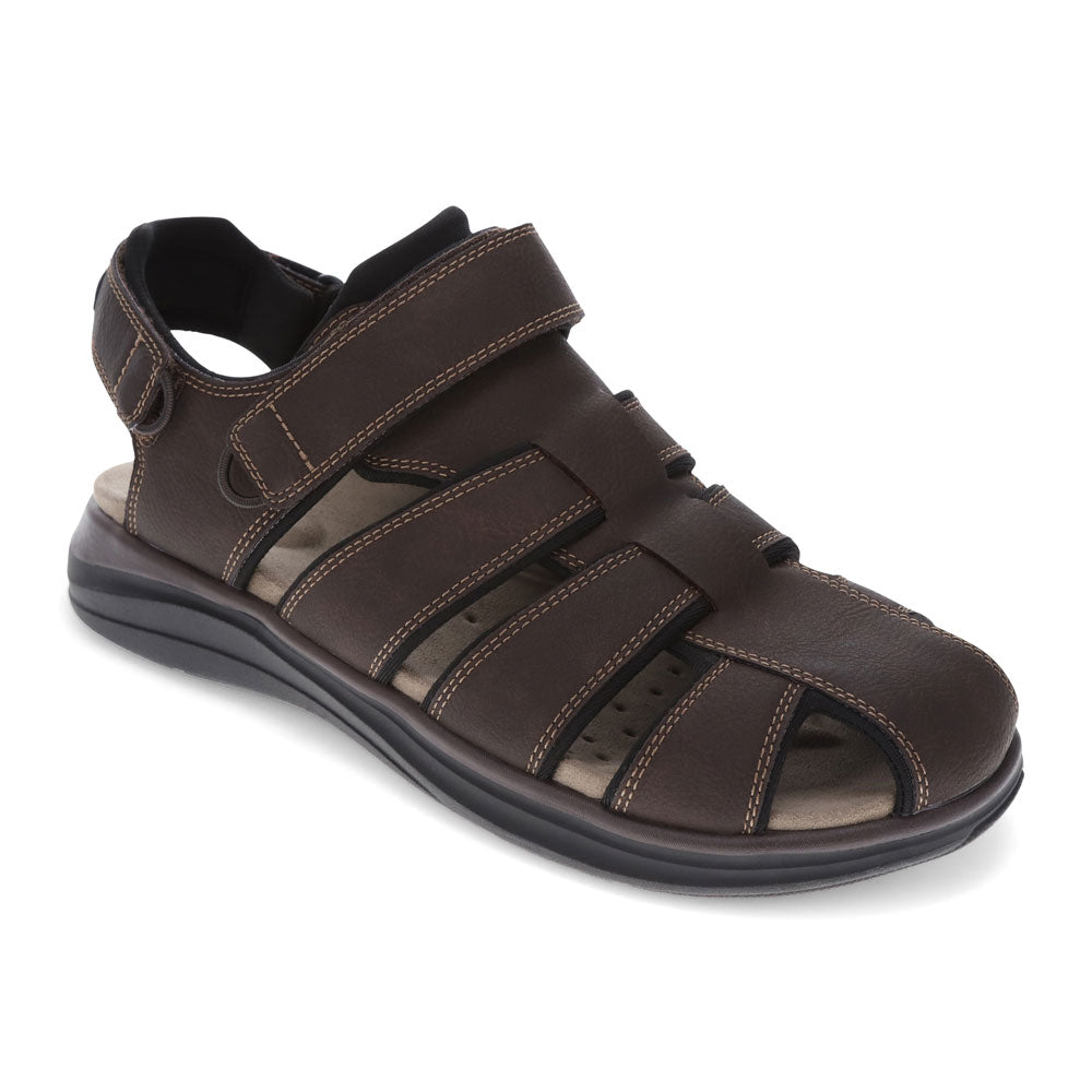 HITZ9201 Men's Black Leather Casual Velcro Sandals – Hitz Shoes Online