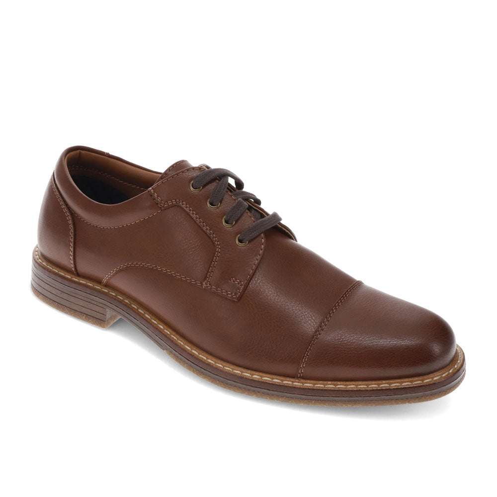 Dark Tan-Dockers Mens Hartbury Dress Casual Lace Up Oxford Shoe