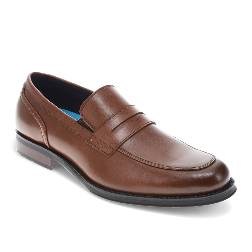 Cognac-Dockers Mens Emerson Penny Synthetic Leather Dress Loafer Slip On Shoe