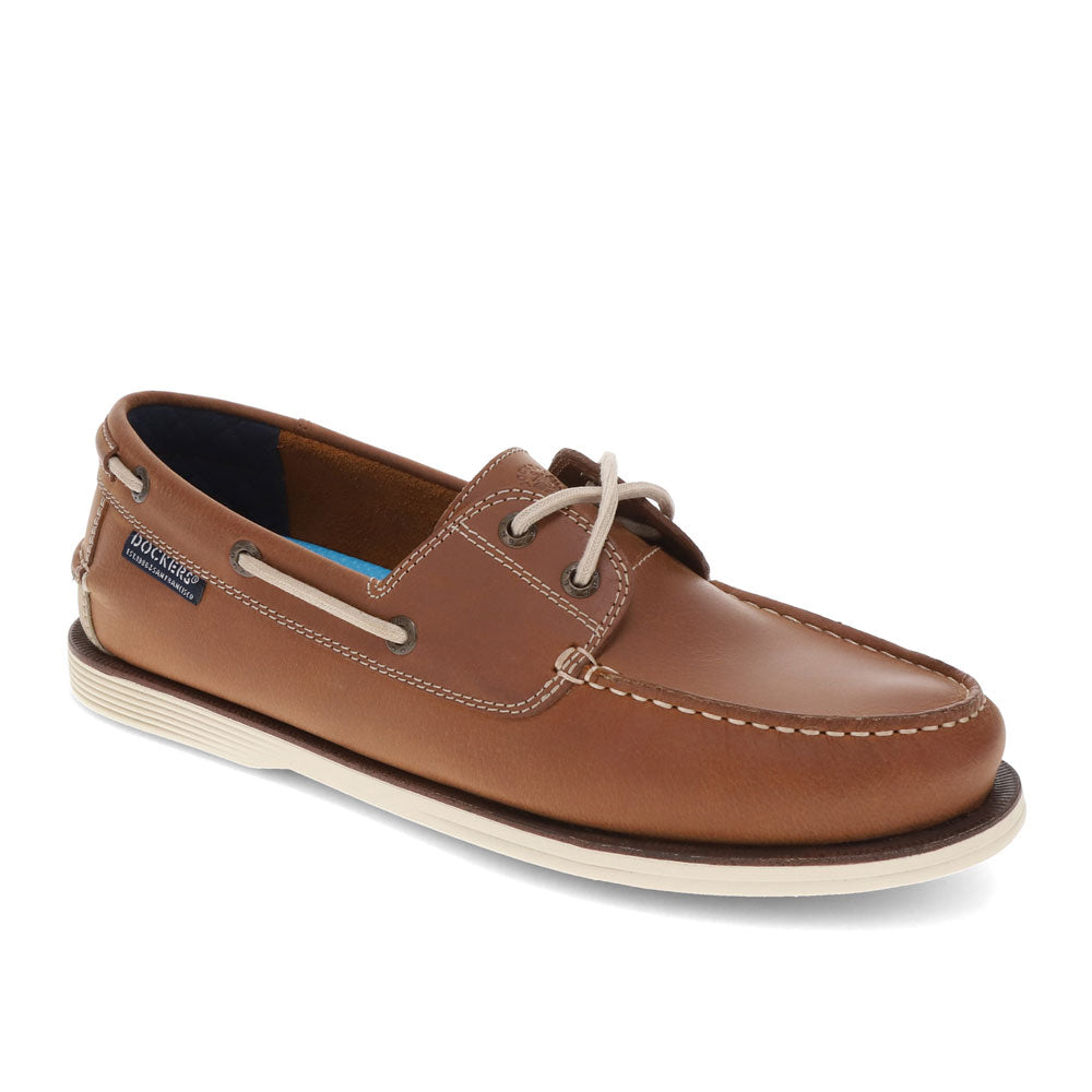 Dark Brown-Dockers Mens Dennison Genuine Leather Dress Casual Boat Shoe