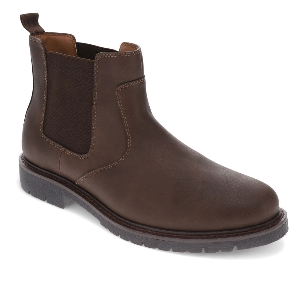 Dark Brown-Dockers Mens Durham Dress Casual Classic Chelsea Boots