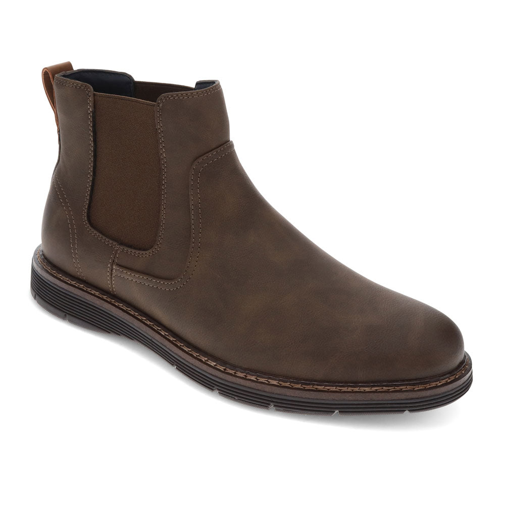 Dark Brown-Dockers Mens Ettrick Dress Casual Slip On Chelsea Boot