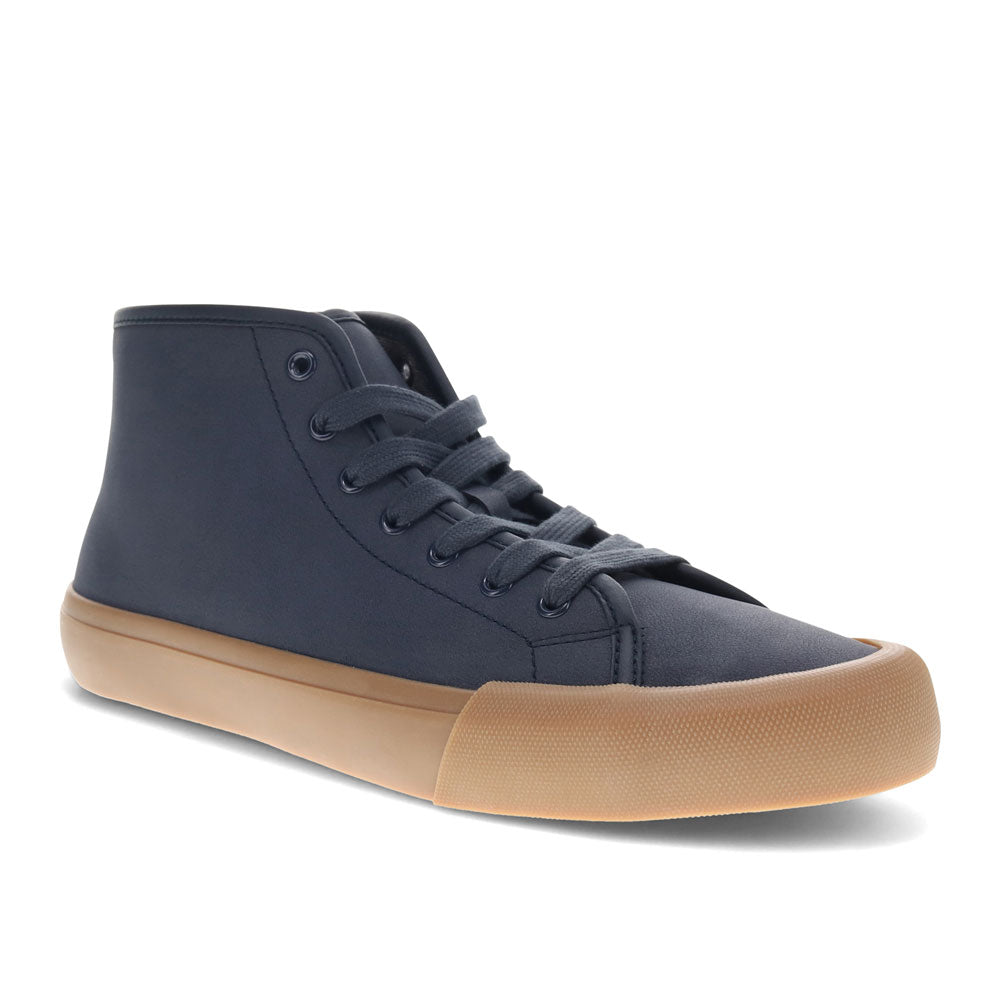 Navy/Gum-Dockers Mens Forbes Vegan Textile Casual Lace Up Hightop Sneaker Shoe