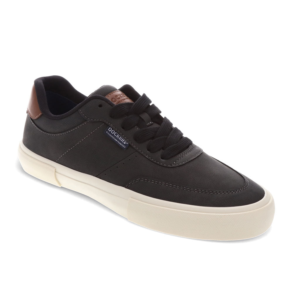 Black-Dockers Mens Marco Synthetic Leather Casual Lace Up Sneaker Shoe