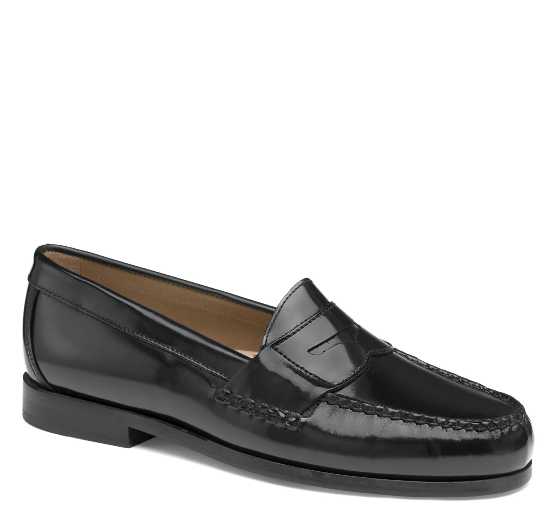 Black Polished Full Grain-Johnston & Murphy Men's Hayes Penny Loafer Dress Casual Shoe