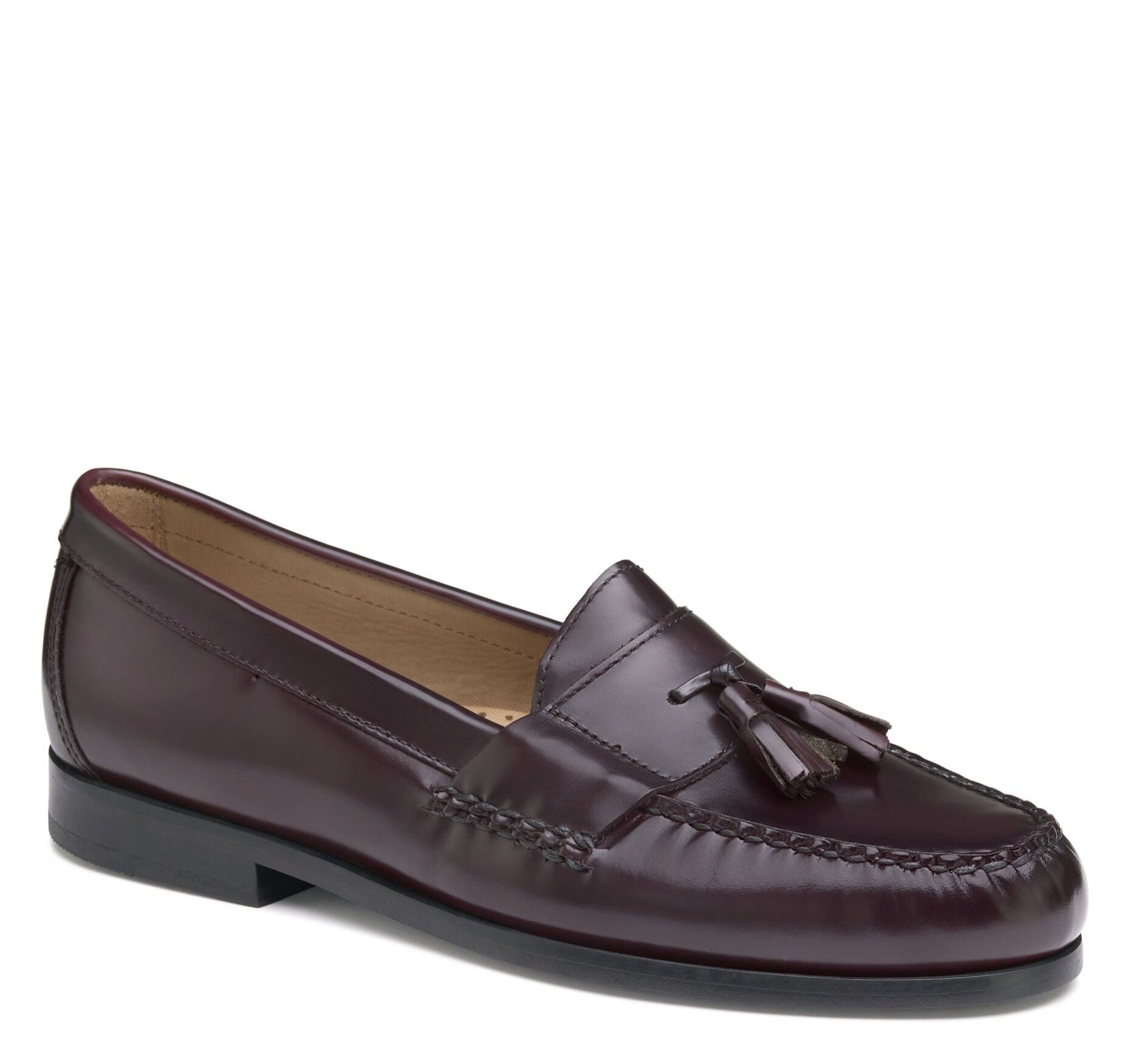 Burgundy Polished Full Grain-Johnston & Murphy Men's Hayes Tassel Loafer Dress Casual Shoe