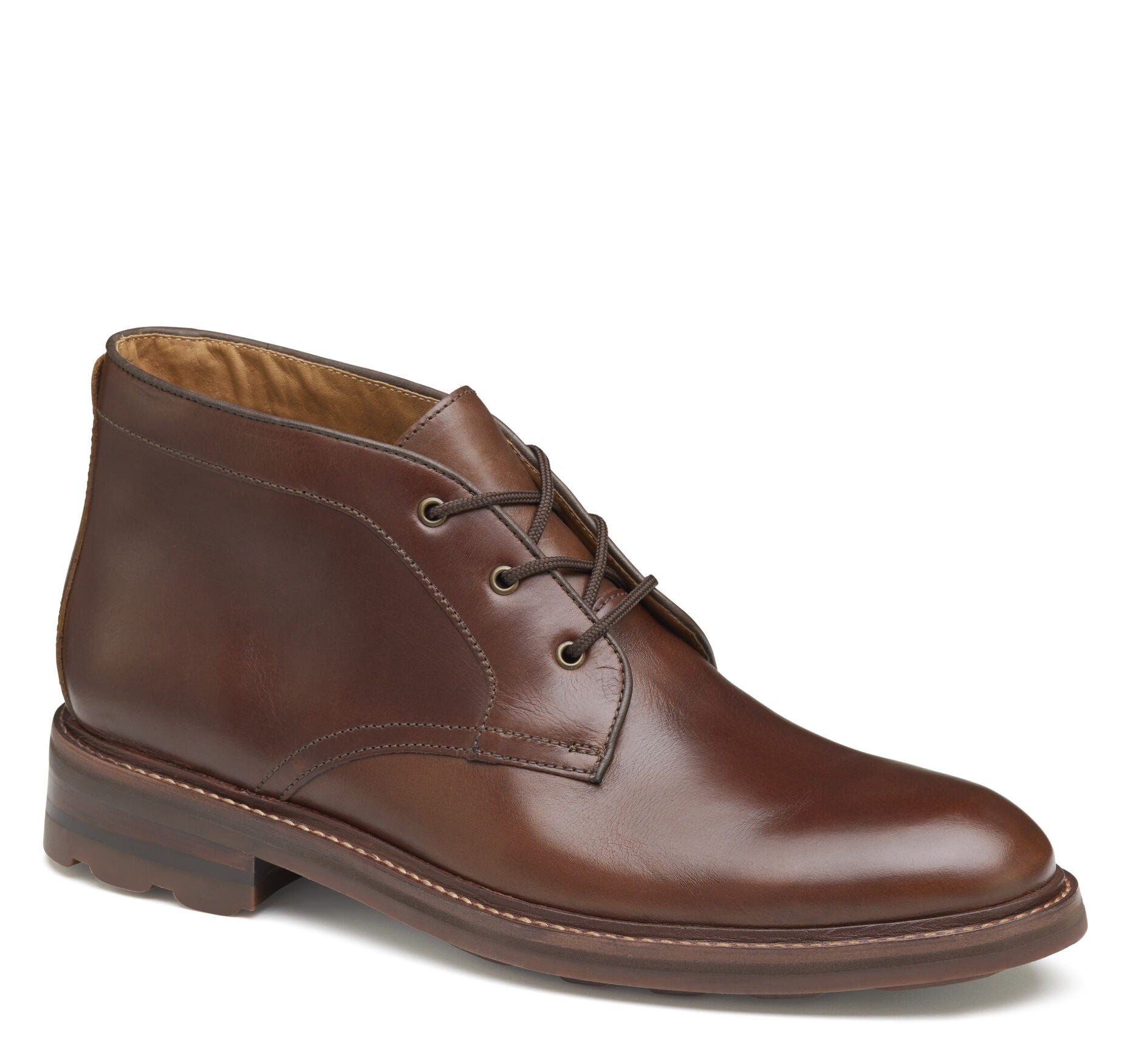 Brandy American Full Grain-Johnston & Murphy Welch Chukka Boot Lace-Up Dress Casual Boot