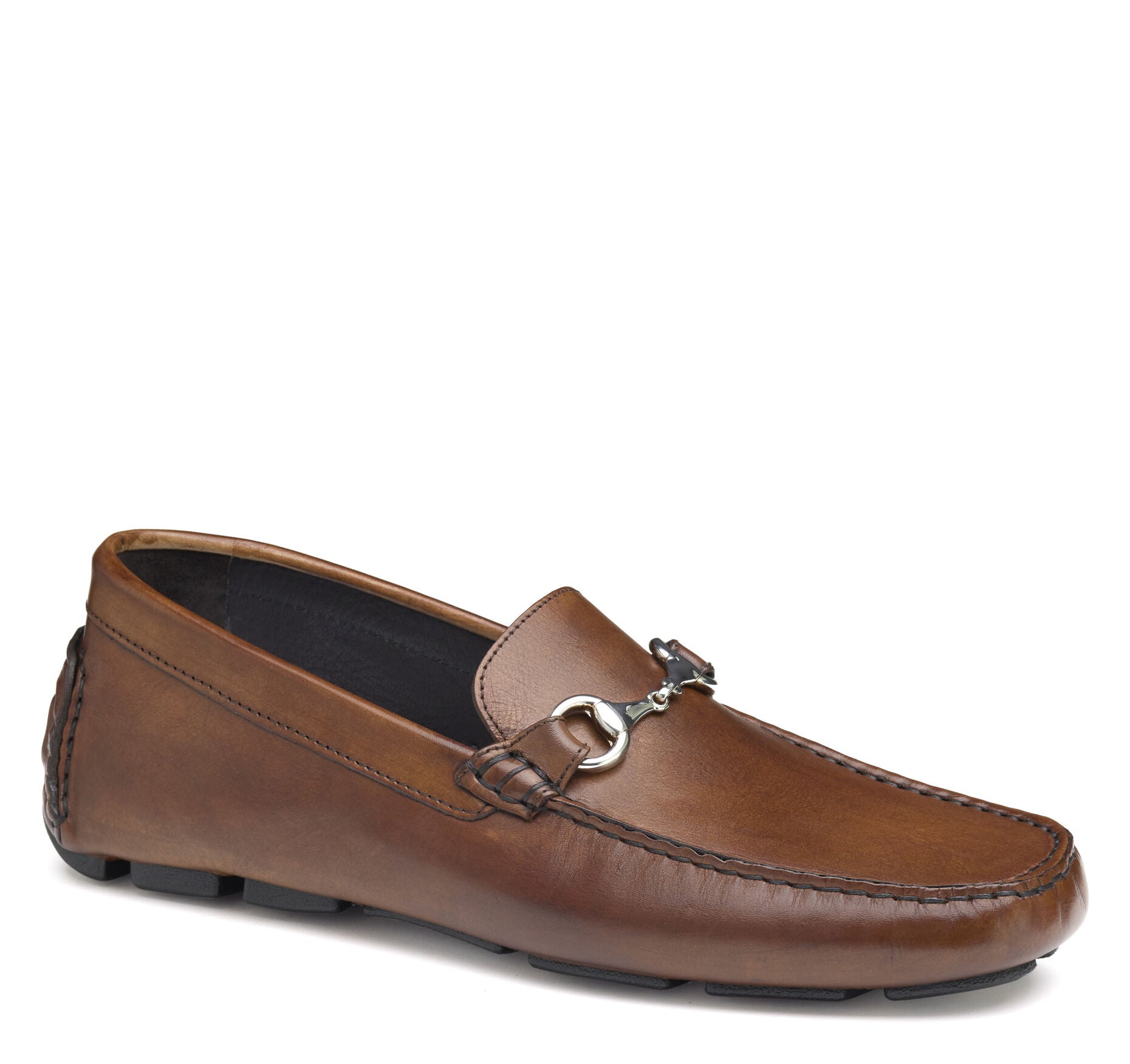 Brown Italian Calfskin-Johnston & Murphy Dayton Bit Slip-On  Casual Loafer