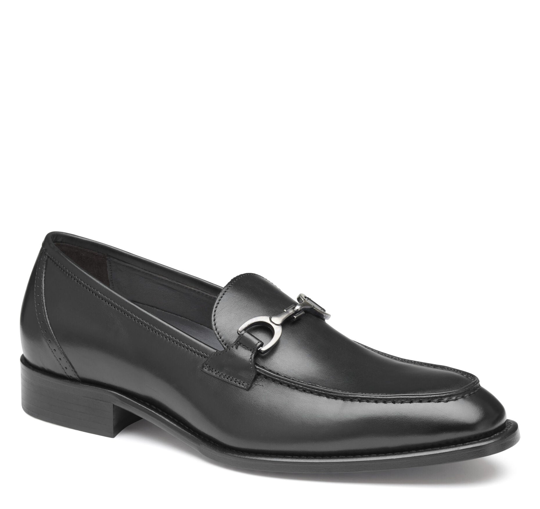 Black Italian Calfskin-Johnston & Murphy Ellsworth Bit Loafer Slip-On Dress Shoe