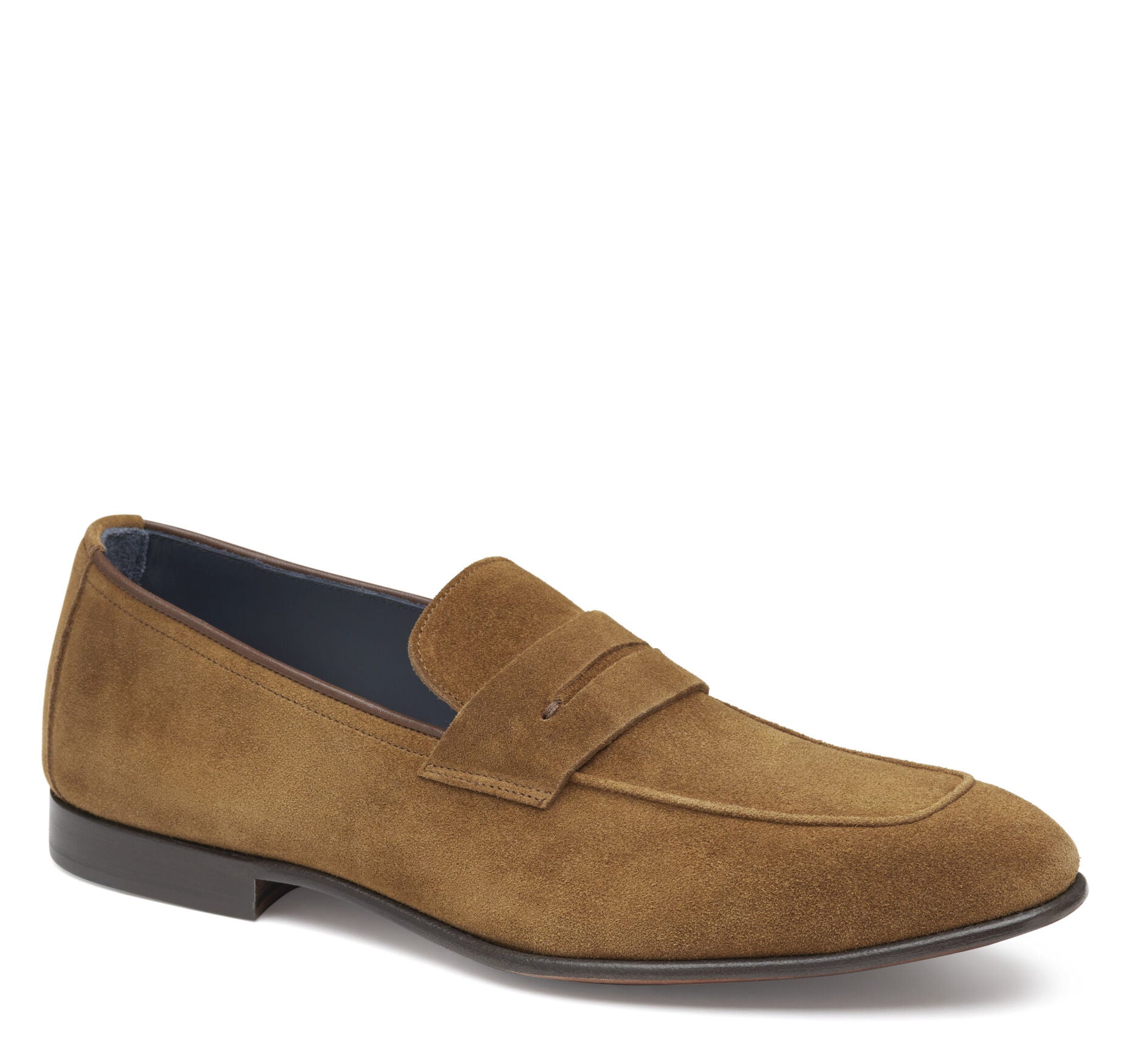 Snuff Italian Suede-Johnston & Murphy Taylor Penny Loafer Dress Casual Slip-On Shoe