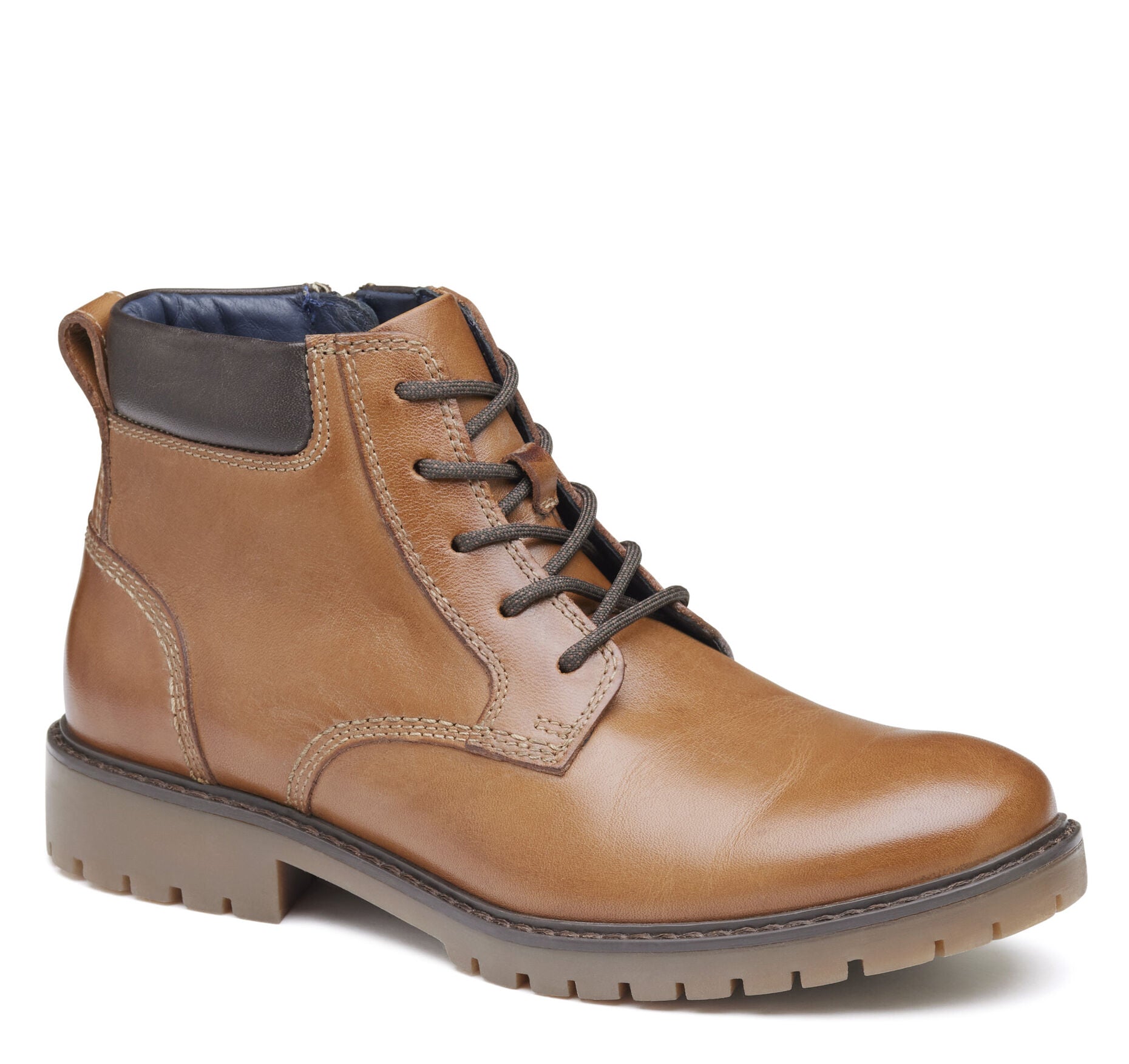 Tan Full Grain-Johnston & Murphy Boys Patterson Casual Lace-Up Boot