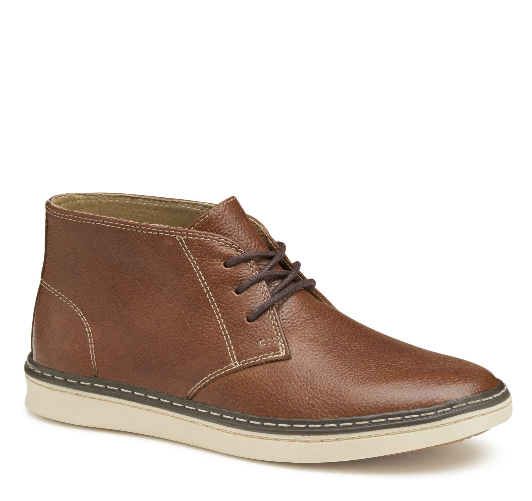 Tan Full Grain-Johnston & Murphy Big Kid McGuffey Chukka Casual Boys Lace-Up Boot