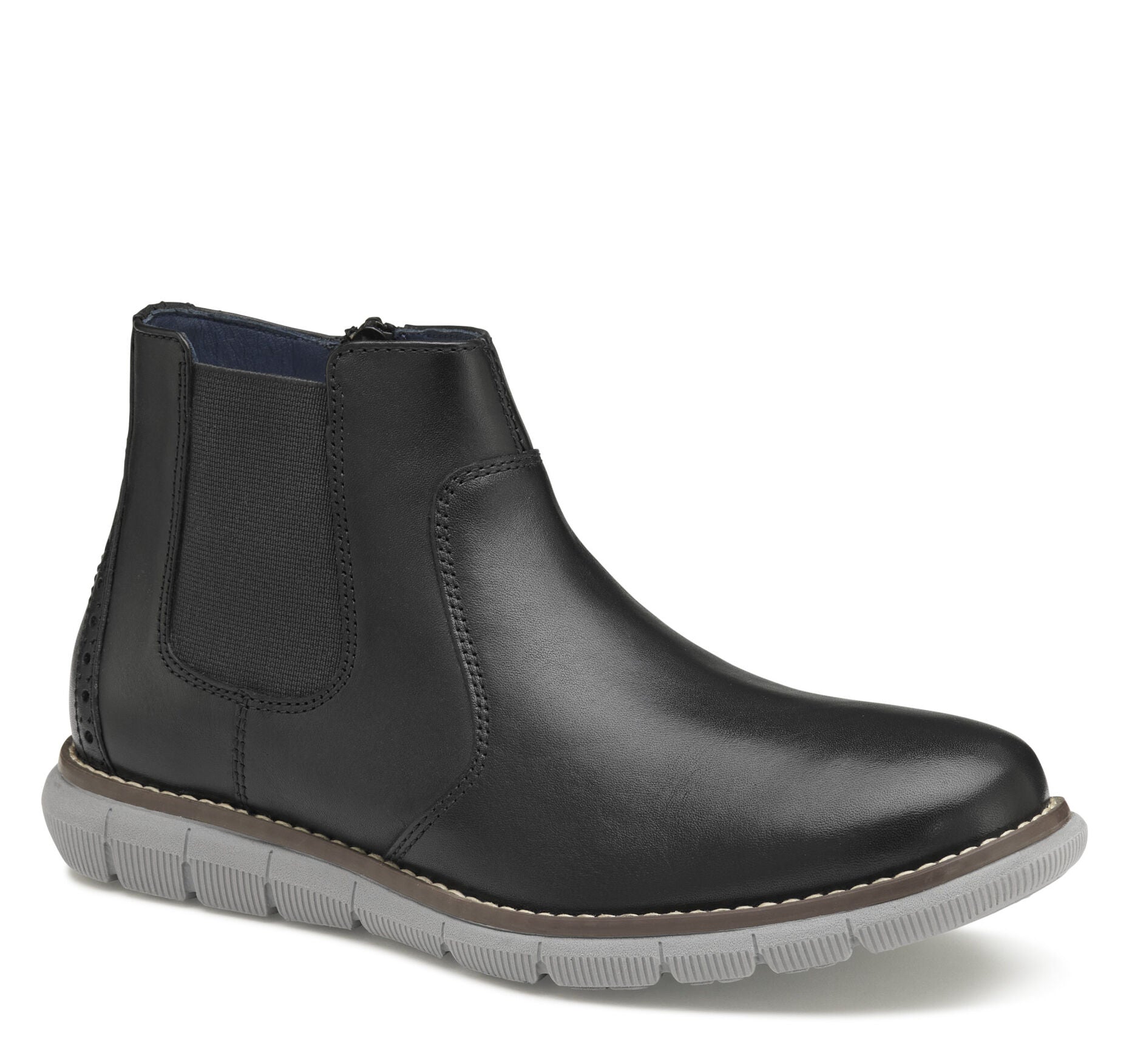 Black Full Grain-Johnston & Murphy Big Kid Holden Boys Chelsea Boot