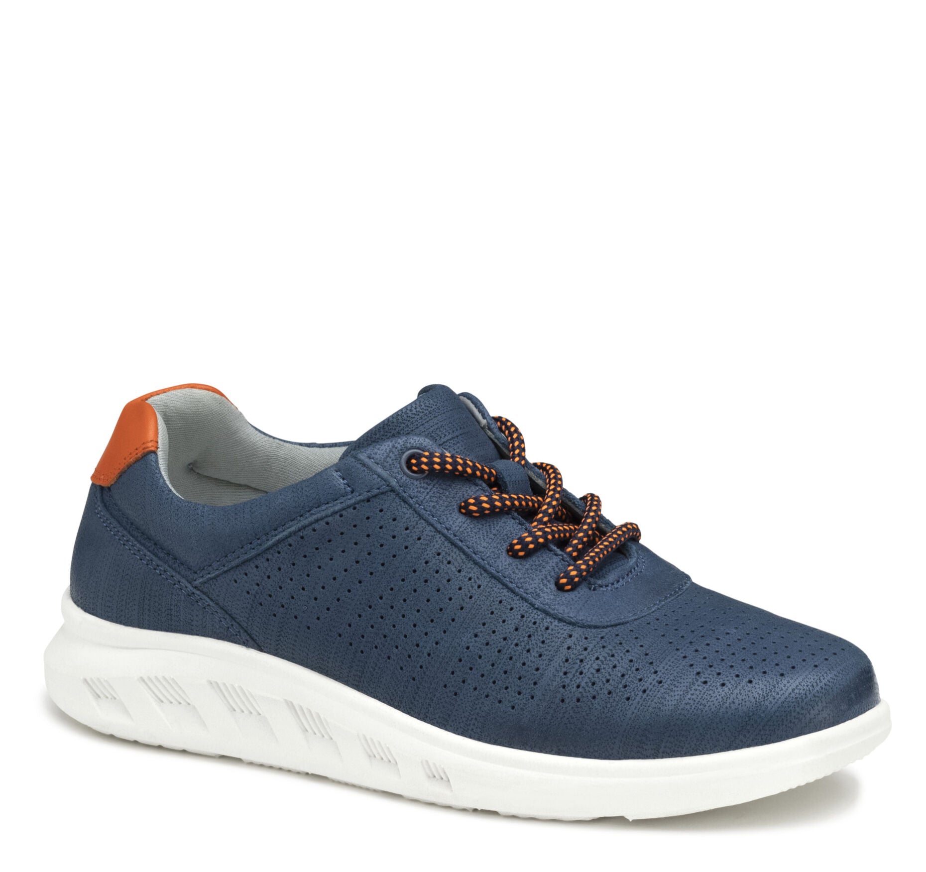 Navy Full Grain-Johnston & Murphy Big Kid Activate U-Throat Boys Casual Sneaker