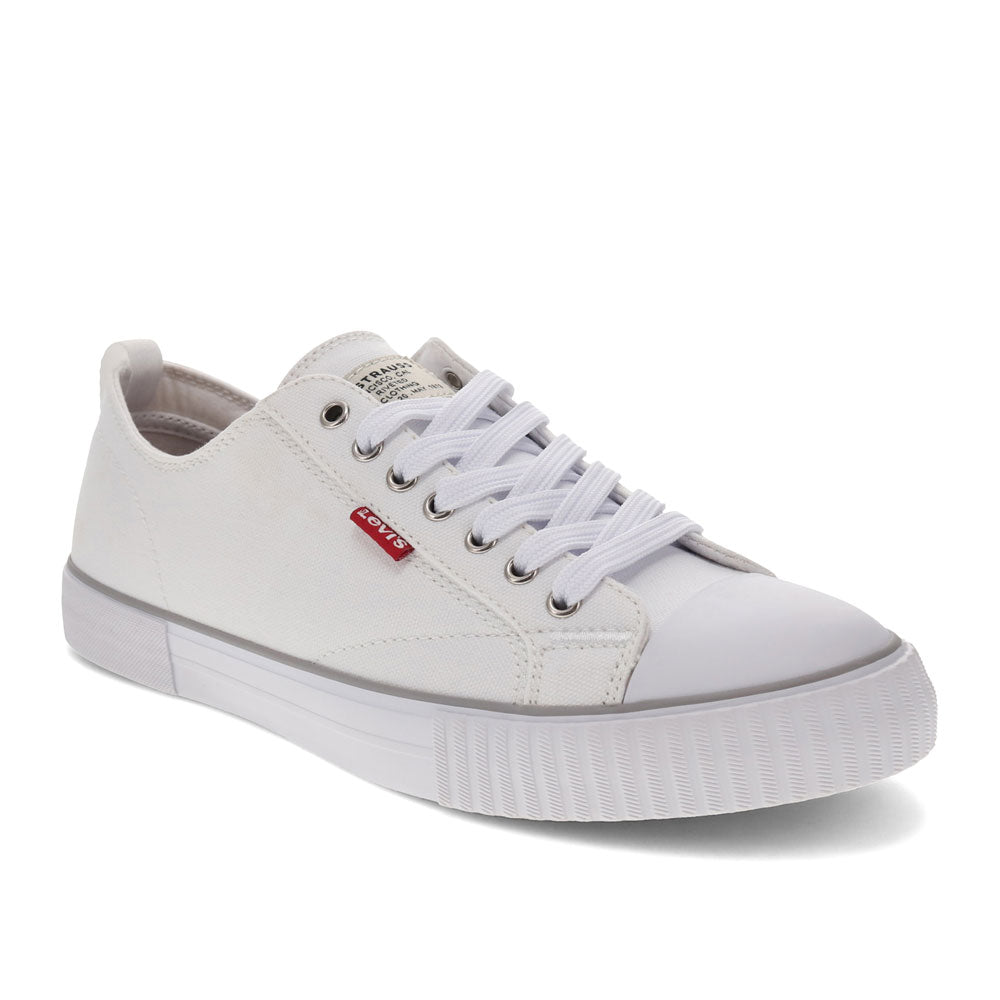 White-Levi's Mens Anikin C CVS Durable Canvas Casual Lace-up Rubber Sole Sneaker Shoe