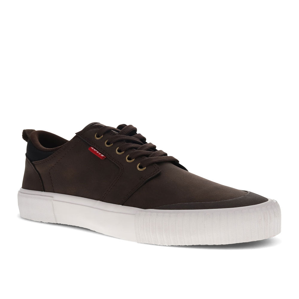 Brown-Levi's Mens Alpine Neo Synthetic Leather Casual Lace-up Rubber Sole Sneaker Shoe