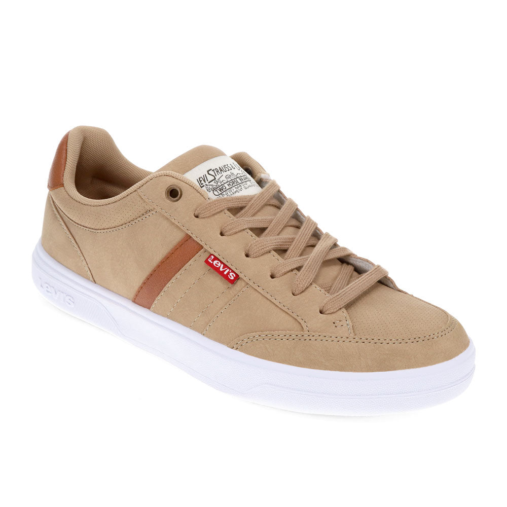 Light Tan/Tan-Levi's Mens Gavin Synthetic Leather Casual Lace Up Sneaker Shoe