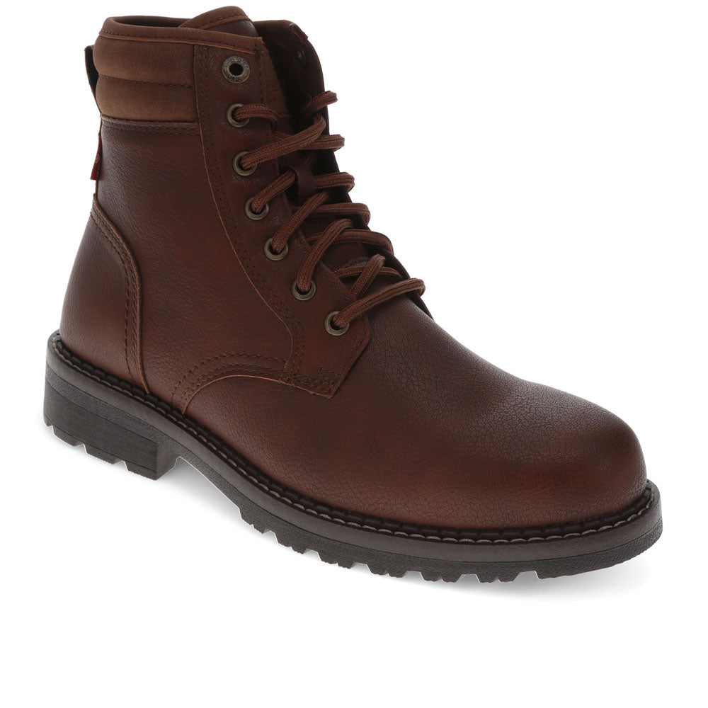 Tan/Brown-Levi's Mens Berkshire Synthetic Leather Rugged Casual Boot