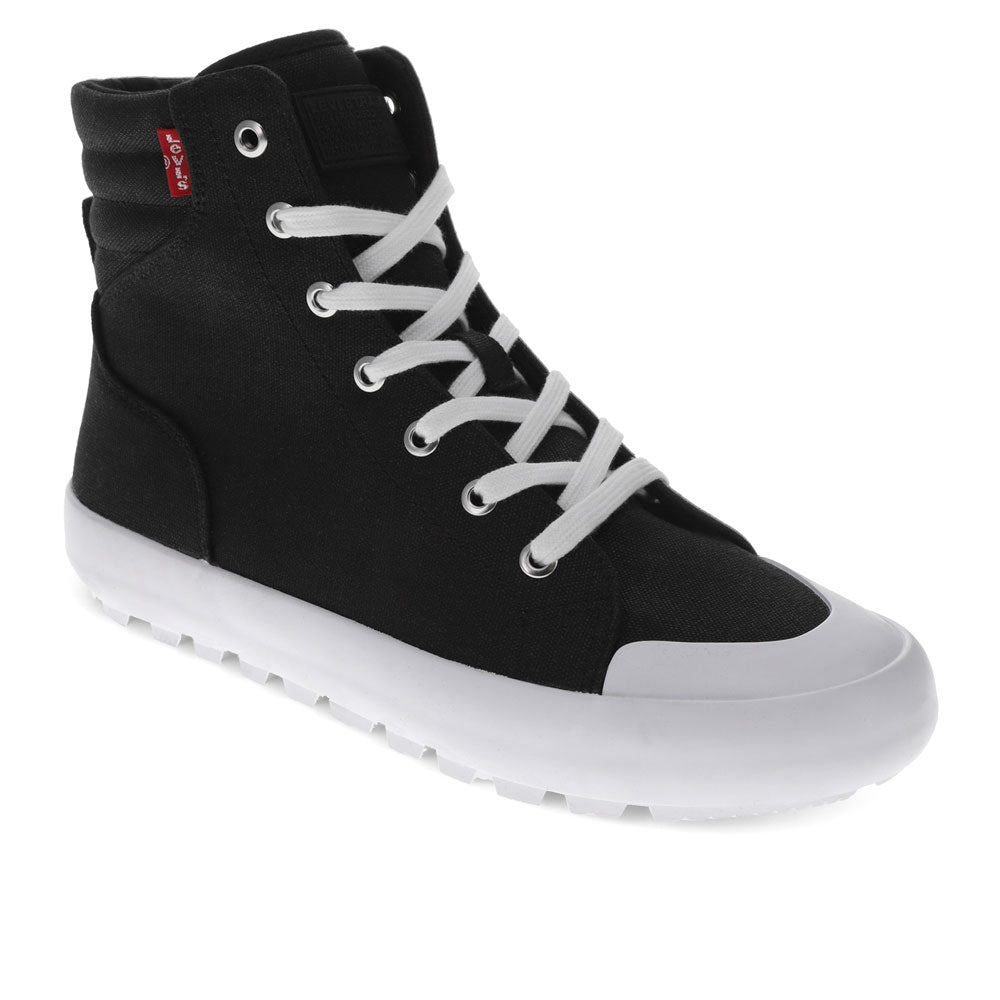 Black/White-Levi's Womens Olivia II CT CVS Casual Lace Up Hightop Sneaker Shoe