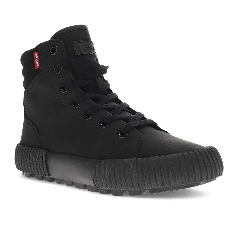 Black Mono-Levi's Womens Olivia Mono UL Vegan Leather Hightop Lug Sole Sneaker Shoe