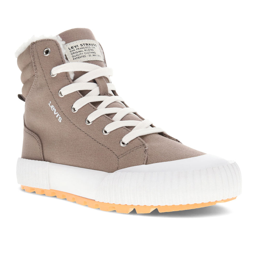 Tan-Levi's Womens Olivia Trek 2 Vegan Leather Hightop Platform Lug Sole Sneaker Shoe