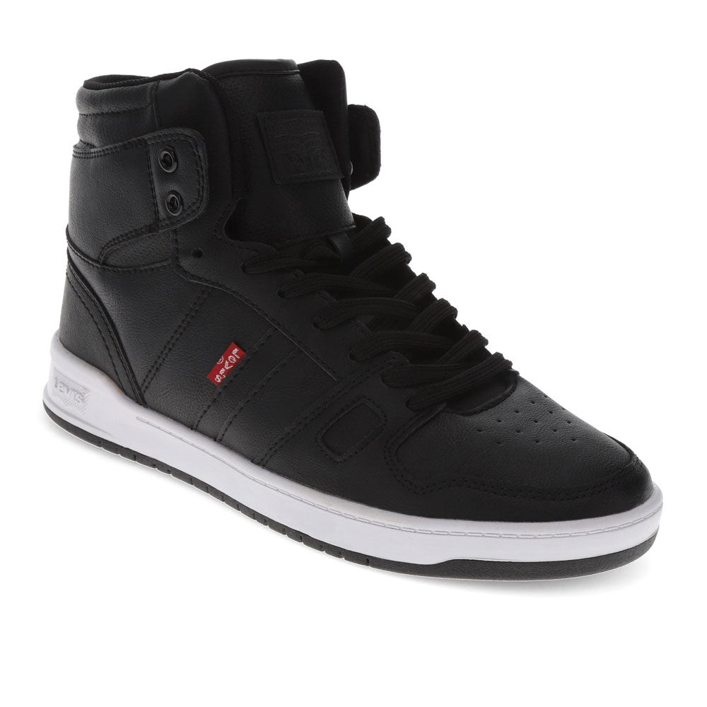 Black-Levi's Womens BB Hi Perf UL Synthetic Leather Casual Lace Up Sneaker Shoe