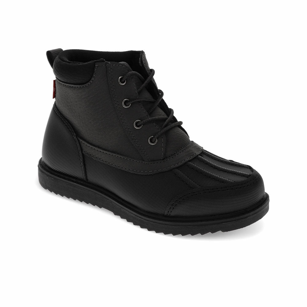 Grey and black duck boots best sale