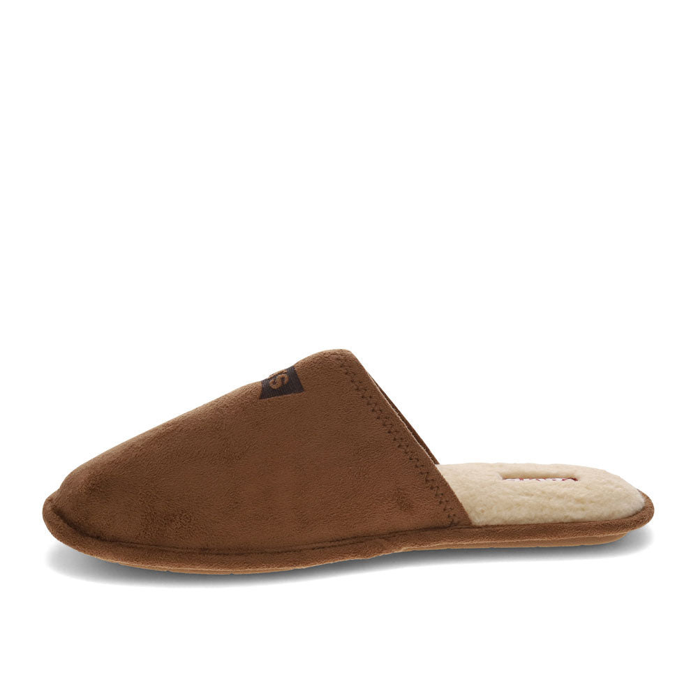 Fleece-Lined Suede Scuff Slippers