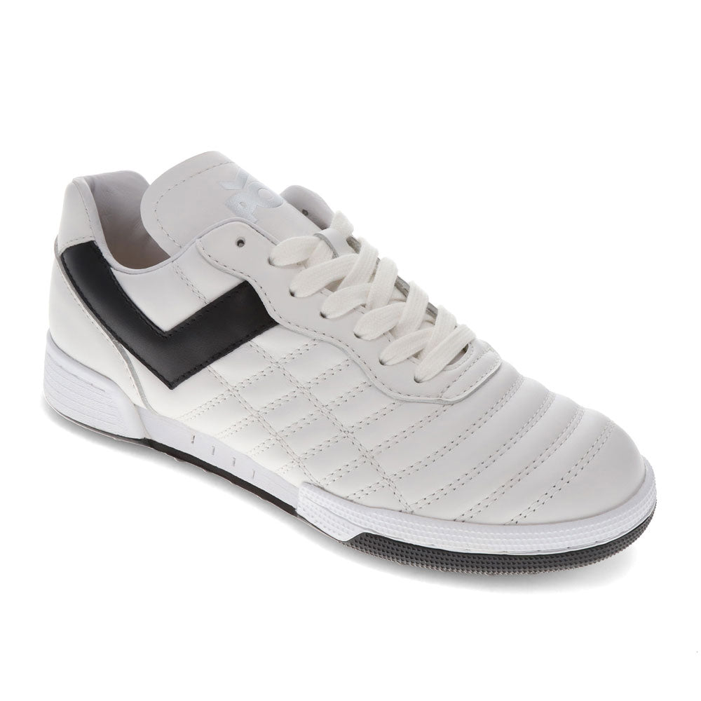 White/Black-PONY Mens Madrid 82 Genuine Leather Premium Lace Up Athletic Sneaker Shoe