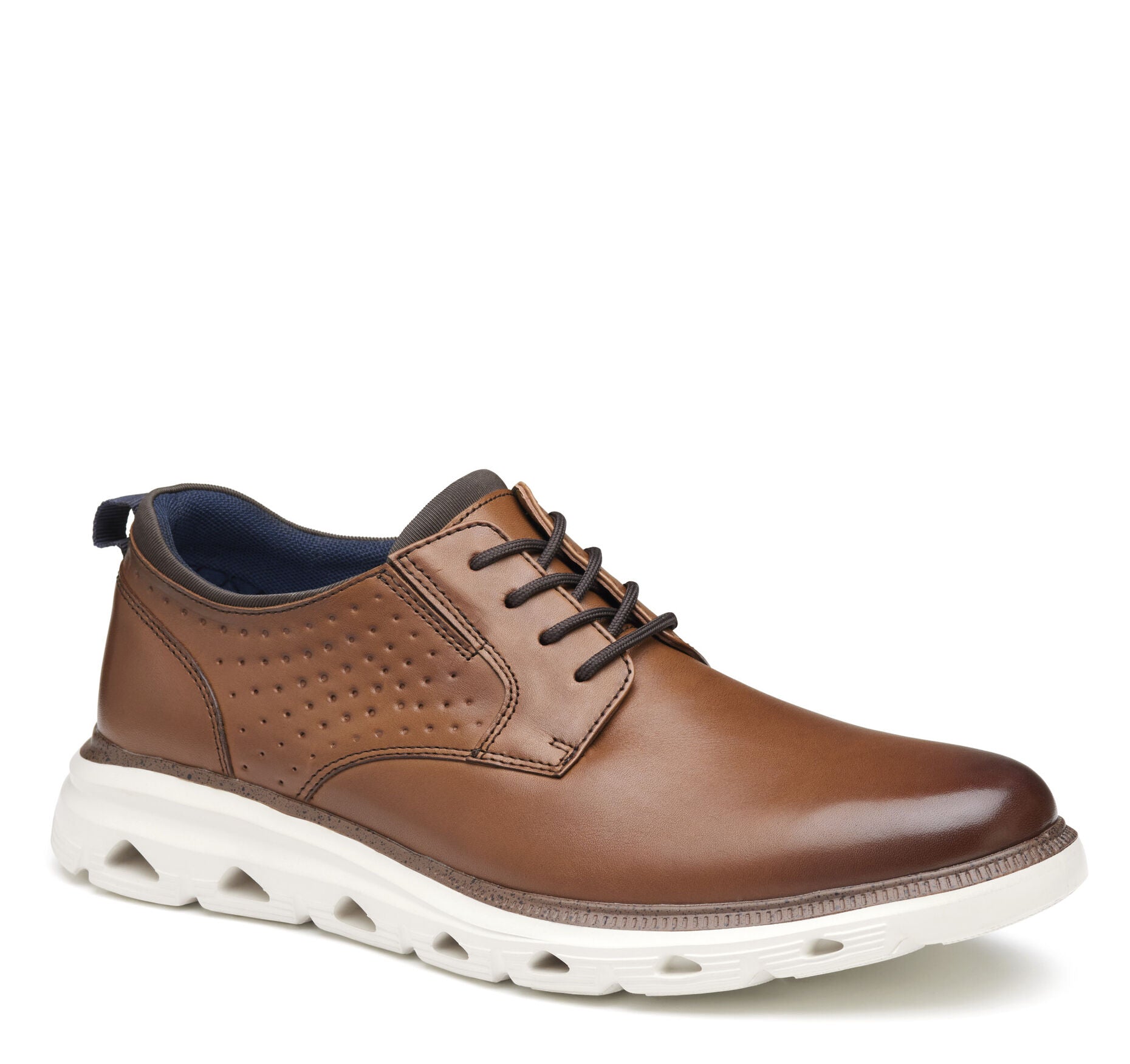 Brown Leather-Johnston & Murphy Men's Jenkins Plain Toe Brown Leather