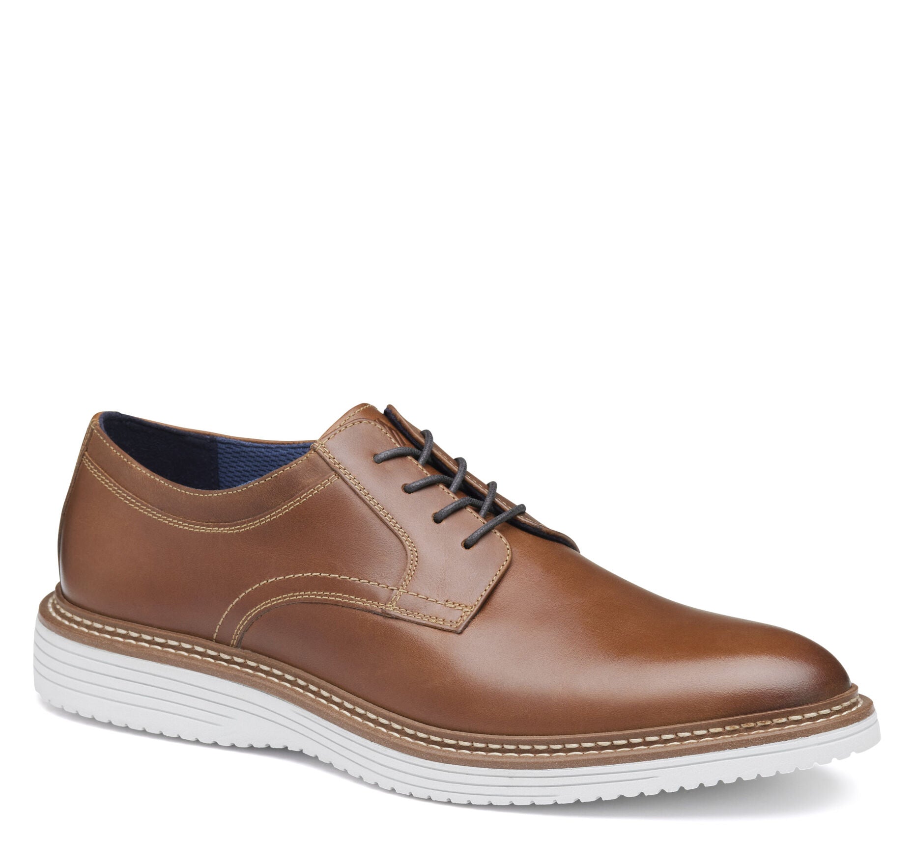 Tan Full Grain-Johnston & Murphy Men's Cason Plain Toe Tan Full Grain